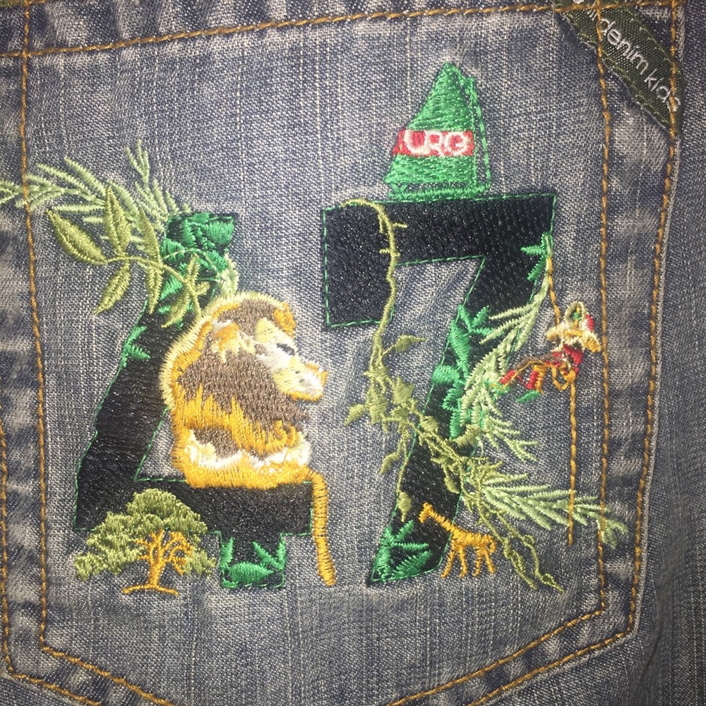 NWT LR Geans Denim Kids Embroiderd Back Pkt Sz 14